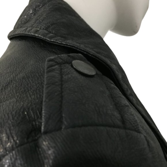 French Connection Size 0 Ladies Black Leather Jacket - Picture 13 of 16